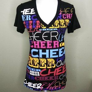 Colorful "CHEER" 100% Cotton T-shirt by Varsity Jr. L NWOT